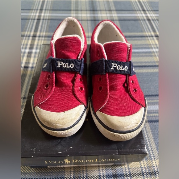 Toddler Ralph Lauren Polo sneakers red gardener vulcanized Toddler size 8 - Picture 2 of 8